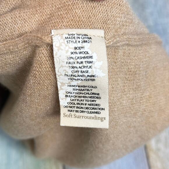 Soft Surroundings Cardigan Cream Tan Wool Cashmere Size XS NEW Sweater Top - Picture 7 of 9
